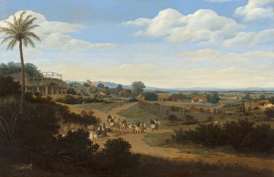 Brazilian Landscape with a House under Construction by Frans Post